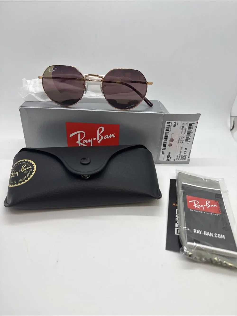 Ray-Ban RB3565 Jack Round Sunglasses Rose Gold/Mirrored Gradient Polarized $280